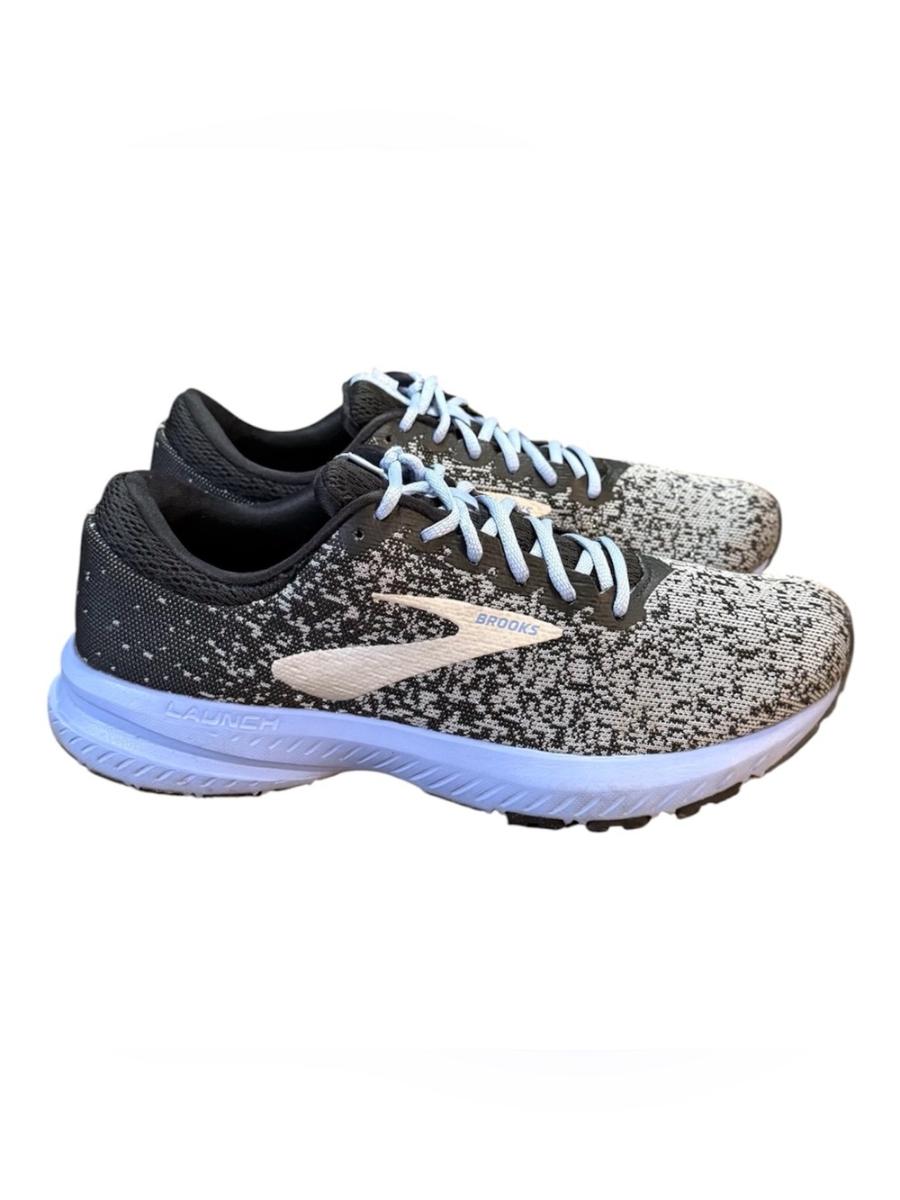 Brooks Launch 6 Running Shoes Black Grey Speckled Light Blue Women’s Size 8.5